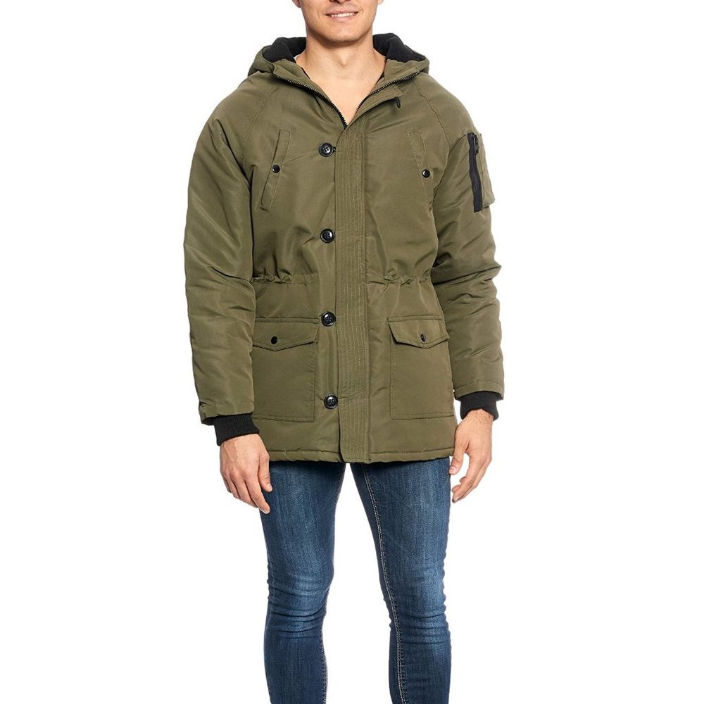 NWT Yoki Padded Olive Fleece Lined Jacket Men's Size Medium - Picture 5 of 5